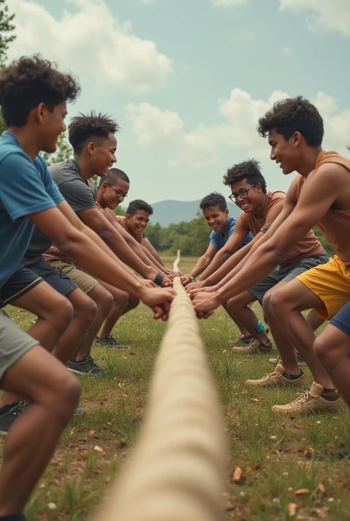 few naked Indian boys with faint mustache playing volley ball very realistic 8k