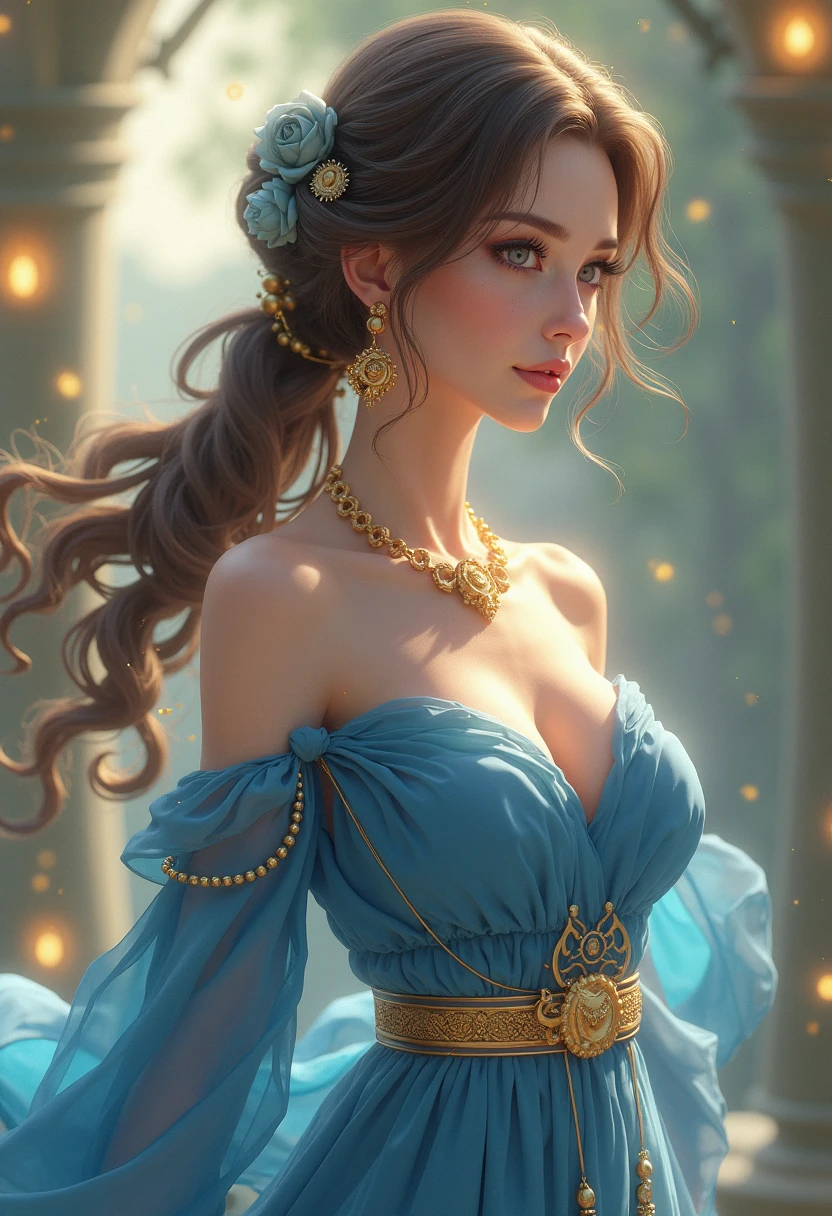 Portrait 8k; une voleuse jeune elfe de la nuit aux cheveux blanc à la peau bleu dans un temple portant une robe armure noire de voleuse, Mysterious, elegant, charmeuse, Very detailed, majestueuse, Digital photography, art painting surreal blue ray filigree, Broken glass, (masterpiece, side lighting, beautiful, finely detailed blue eyes: 1.2), HDR