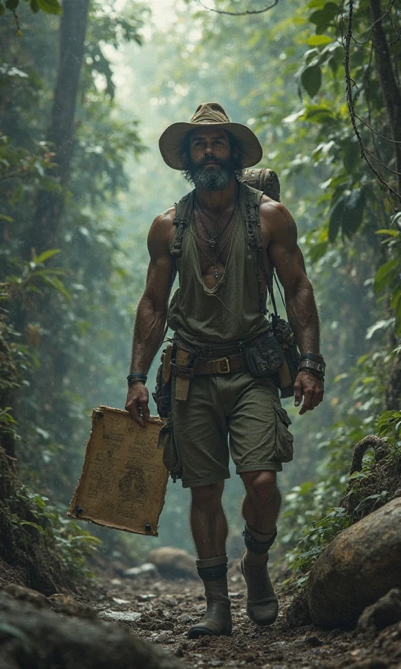 A man in the jungle