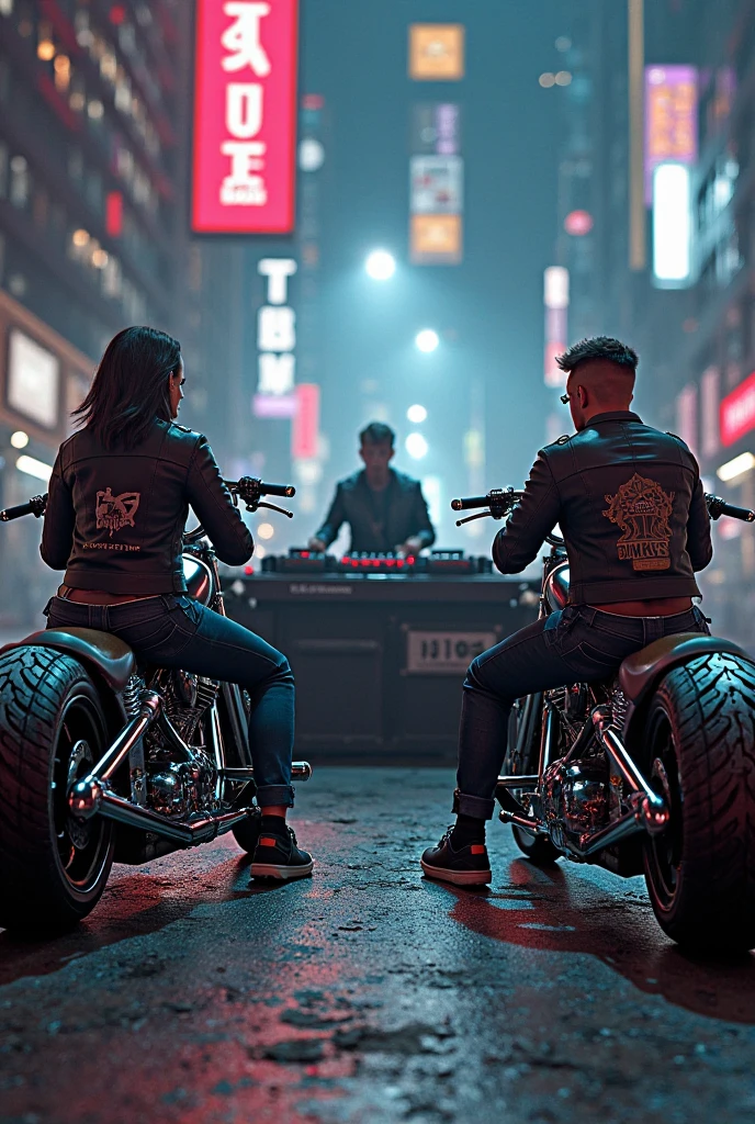 AMAN AND A WOMEN riding a motorcycle on a city street, sitting on KAWASAKI ZX10R motorbike, riding in the town of doom, riding a motorcycle, gta5 style, sitting on a motorcycle, ariana grande in gta v, style of gta v, grand theft auto style, gta v style, gta v street style, motorcycle, style of gta v artworks