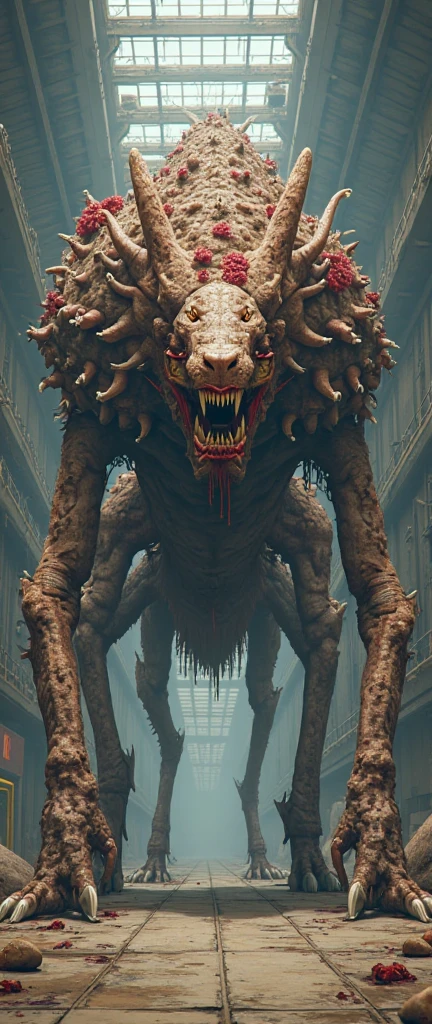 (masterpiece, best quality:1.2), in (medium full shot:3.1) of lot of monster, ghoul, zombie, open mouth, sharp teeth, holes in skin, corrupted monser, from a movie for (the undead horde surges across the desert, leaving a trail of chaos and destruction in their wake. a space creature appears with red eyes glowing with an eerie light and its mouth twisted into a grotesque snarl:2.5), inspired by Zdzislaw Beksinski and Peter Gric, (with Creepy, Sci-Fi, Fantasy and Horror:2.5) retro sci fi, Horror movie, very detailed body, moody