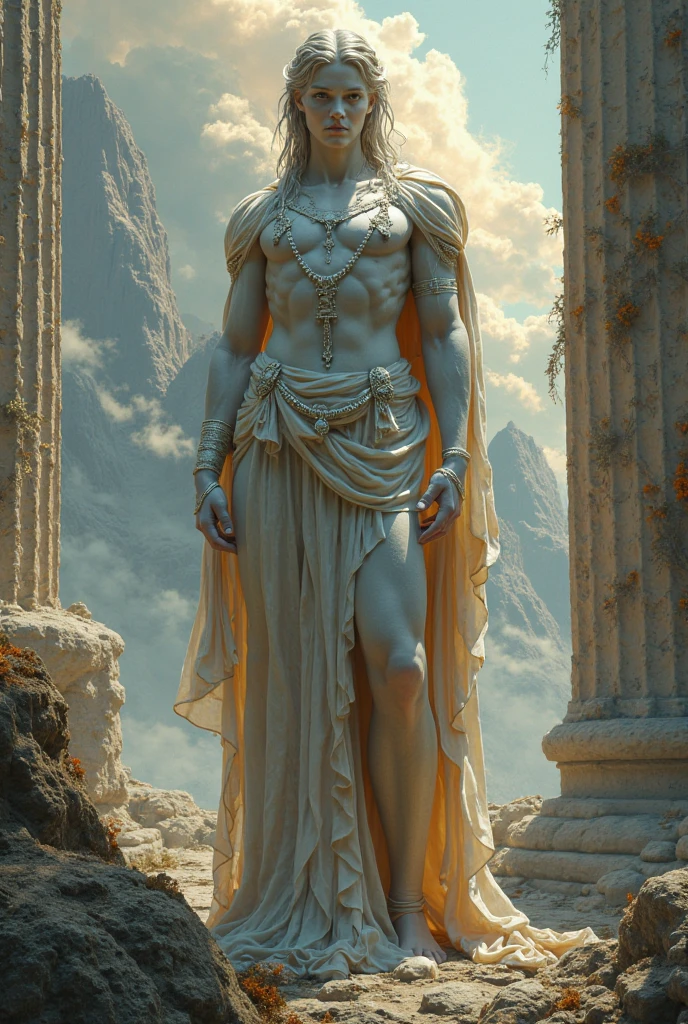There is a large stone statue in the middle of the forest, Stone eyes, 《god of thunder》cinematic Film still from, Neo-Andean architecture, face centered, Screenshot of PlayStation 2, concept image, author:Jung Park, lost city of atlantis , face shown, google street view, 3 dmax, Trance