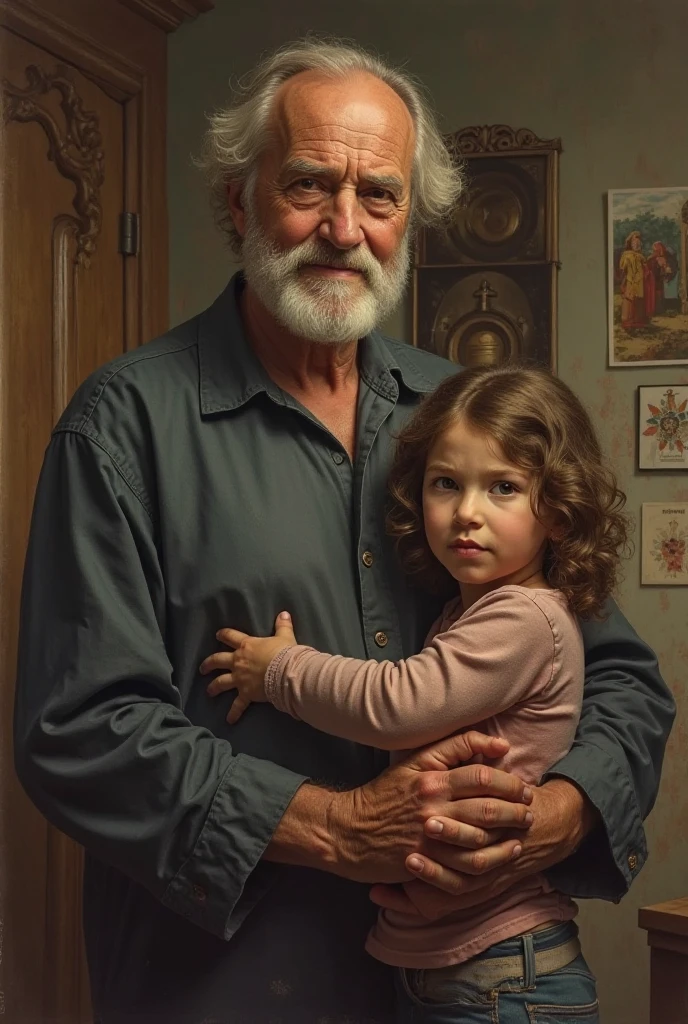 ultra realistic, Abraham, with his dead son in his arms