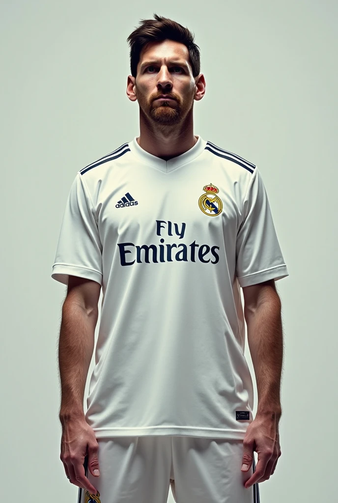 Picture of Messi wearing Real Madrid jersey
