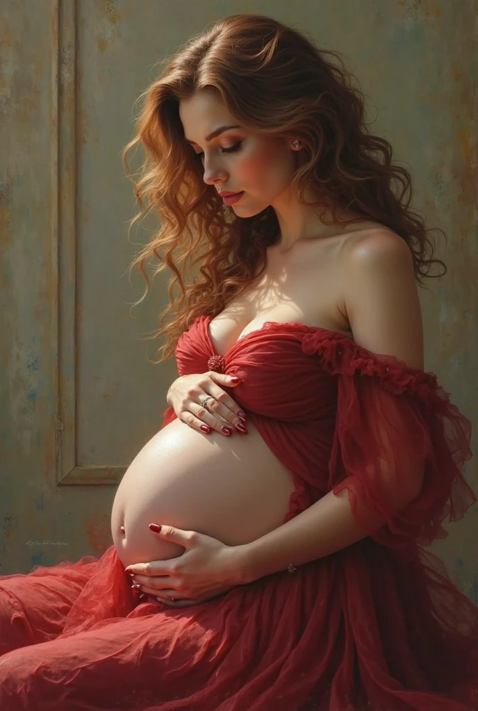 A stunning portrait of Slave Leia, She is pregnant, young and beautiful, hyper realistic, real portrait, backlit, exquisite features, cleavage, sexy, seductive, window, natural light, soft light