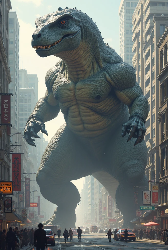 Female Godzilla with big boobs and pussy human version