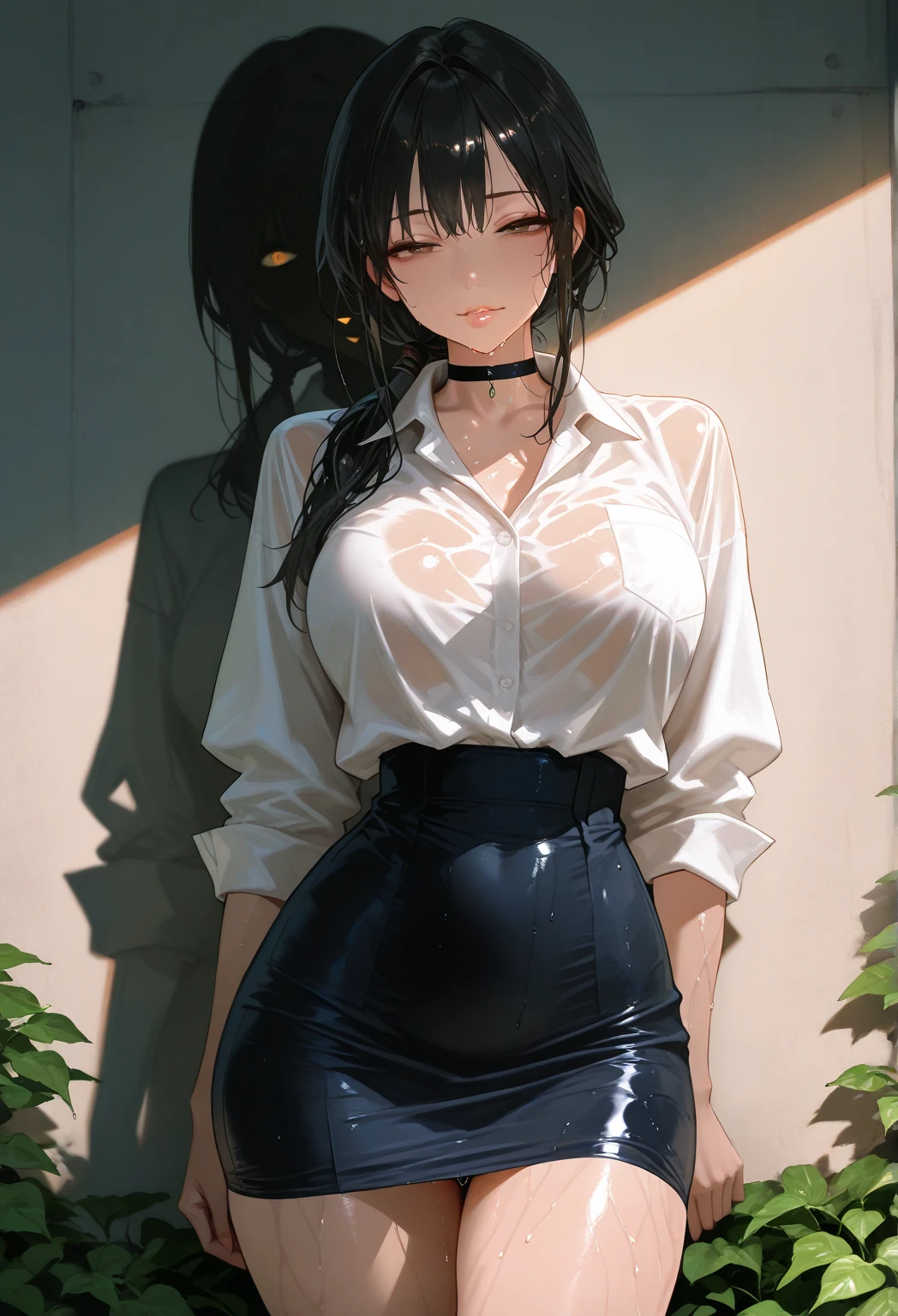 Girl k pop, payudara diminyaki, hujan, basah, berkeringat, sangat detail, tepanjang, tanpa pakaian, uhd, resolusi tinggi, tekstur resolusi tinggi, duduk di lantai