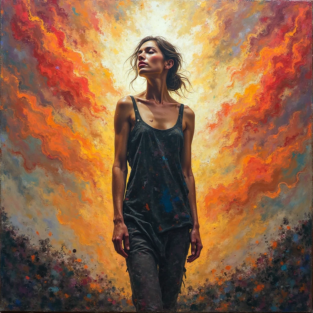 diterlizziartai  watseixl
sunset
1girl crying
ripped clothe
the post-war scene embodies both the scars of conflict and the human spirit's enduring capacity for recovery and renewal.
colorful
gradient
glowing particles 
[(details:1.2): [ (many small details:1.3) : [ (many ultrasmall details: 1.2):(very detailed ultrasmall edges and microrelief:1.5):0.7 ]: 0.4 ] :0.2]
   <lora:DiTerlizziArtAIcc:0.7> <lora:watseixlv3:0.6>