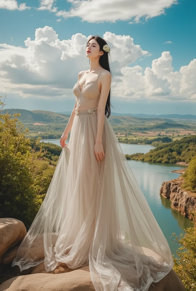 21 yo woman, <lora:gl4ssdr3ss:0.77> (gl4ssdr3ss,:1.1) green glass dress, see-through, full body, sleeveless, naughty smirk, 
detailed face, detailed eyes, serious expression, red lipstick, pointy ears, 
belt of rose petals, fairy, dryad, elf, dynamic pose, dystopian Garden of Eden, naughty
dryad Mythology, magical, apocalyptic, windy scene, 
beautiful Japanese woman, beautiful, makeup, blush, 
high resolution,  triadic colors, atmospheric, geometric shapes breaking, shattering glass, 
sexy, fit body, afraid, worried, high contrast, bleached background, white hair, 
high resolution,  triadic colors, atmospheric, geometric shapes breaking, shattering glass, 
by Greg Rutkowski, By Michelangelo, by Leonardo Da Vinci, By Raphael, By Daniel F Gerhartz,, photorealistic, photograph, photo, dlsr, FujiFilm, extremely high detail