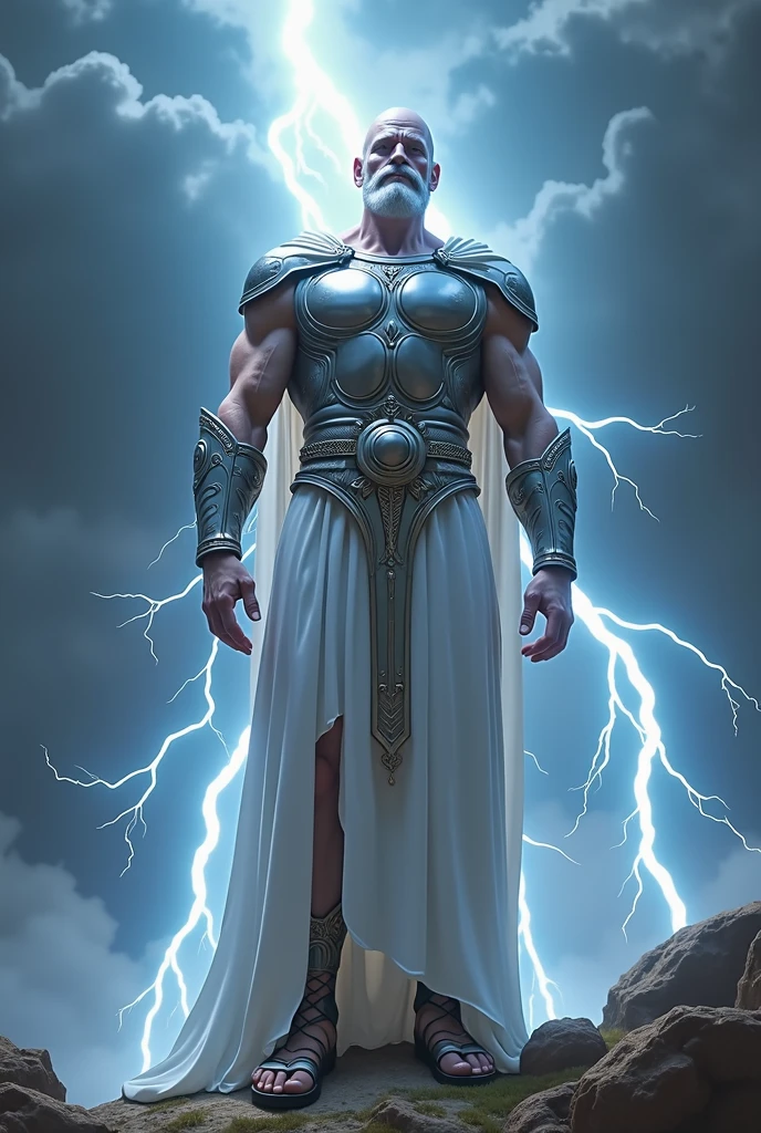 a close up of a man with a white cape and a lightning ball, white haired deity, fit male demon with white horns, artgerm greg rutkowski _ greg, fighting game character, frank cho, character from king of fighters, djinn human hybrid, artgerm and genzoman, as a character in tekken, male djinn man demon hybrid