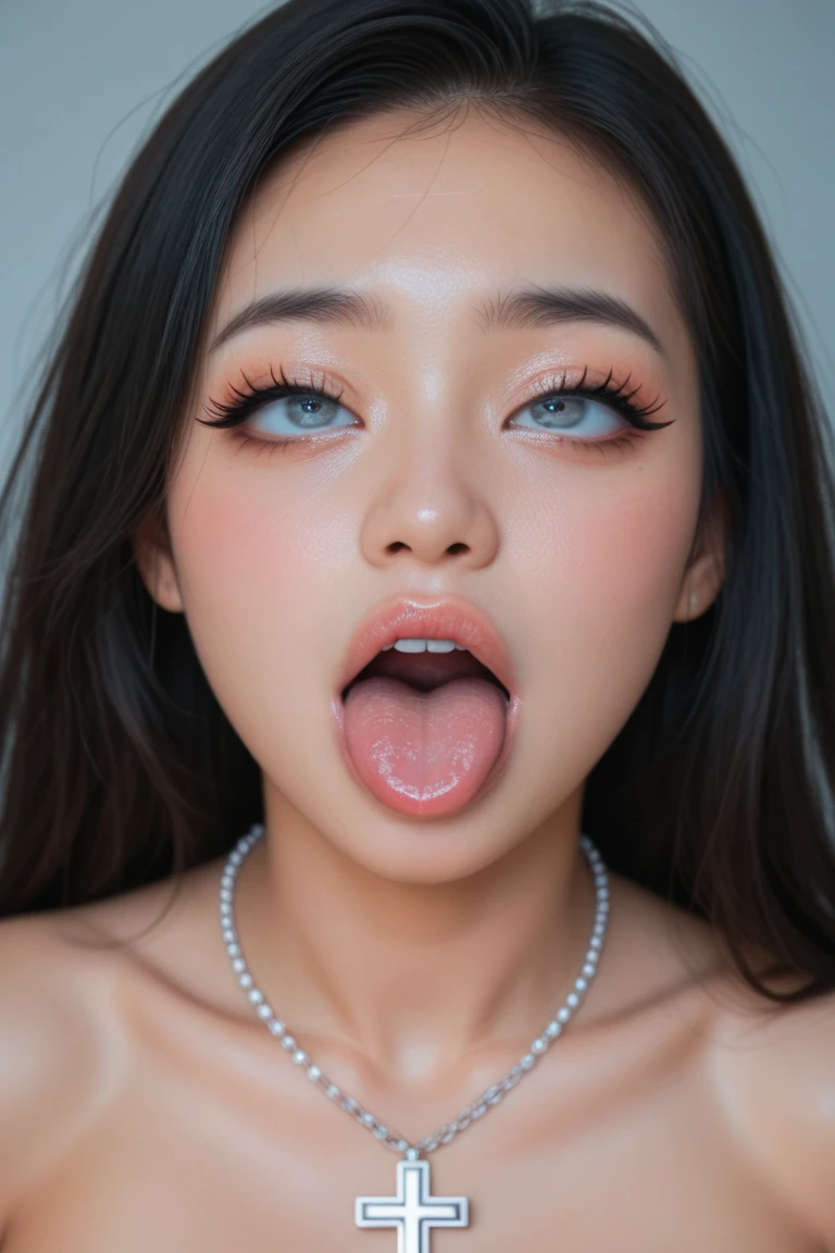 Taylor Hill,beautiful japanese woman,1 girl、debris flies、、award winning photos、very detailed、eye、nose、focus on the mouth、close up focus on face))、口を開けてeyeを閉じた女性、35 years old、black hair、しわeye:1.1、symmetrical face、リアルなnose孔、from belowのアングル、細長いC字型のnose孔NSFW、sweaty skin、Lighting that emphasizes the skin that shines with sweat、((鋭いnose))Skin shiny with sweat、shiny skin、sweaty hair、上eye使い、(wrinkles between eyebrows))(cum on tongue)Lighting that does not cast shadows on your face、from below、(female police officer、uniform、Inside the police station)long tongue、drooling.((Drool dripping from the tongue、saliva drips from the tongue))、(((Drool bubbles remain on the tongue、)))(((Foamy saliva collects at the bottom.)))