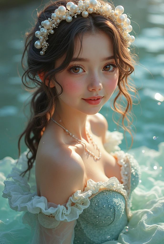 a beautiful young woman, eating donut in a fantasy donut world, giant donuts as houses, donut trees, donut mountains, pastel colors, dreamy, ethereal, whimsical, cute, adorable, high quality, 8k, intricate details, magical, photorealistic, volumetric lighting, ambient occlusion, vibrant colors, soft focus, delicate, imaginative, surreal, fantasy landscape, cute and whimsical aesthetic, masterpiece, best quality perfect composition, hyperrealistic, super detailed, 8k, high quality, trending art, trending on artstation, sharp focus, studio photo, intricate details, highly detailed, art by greg rutkowski