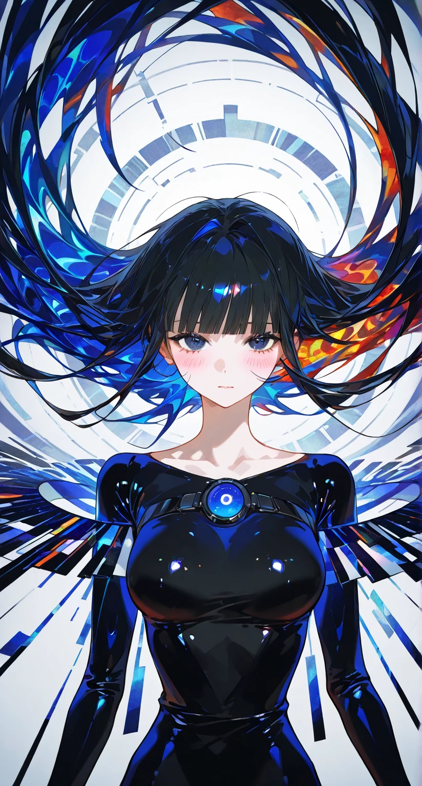 (masterpiece, best quality, ultra-detailed, best shadow), (detailed background,dark fantasy), (beautiful detailed face), high contrast, (best illumination, an extremely delicate and beautiful), ((cinematic light)), colorful, hyper detail, dramatic light, intricate details, (1girl, solo,black hair, sharp face,low twintails,red eyes, hair between eyes,dynamic angle), blood splatter, swirling black light around the character, depth of field,black light particles,(broken glass),magic circle,