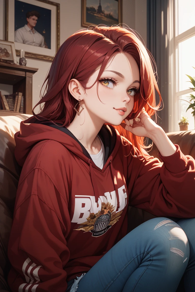 So it's a burgundy hoodie!