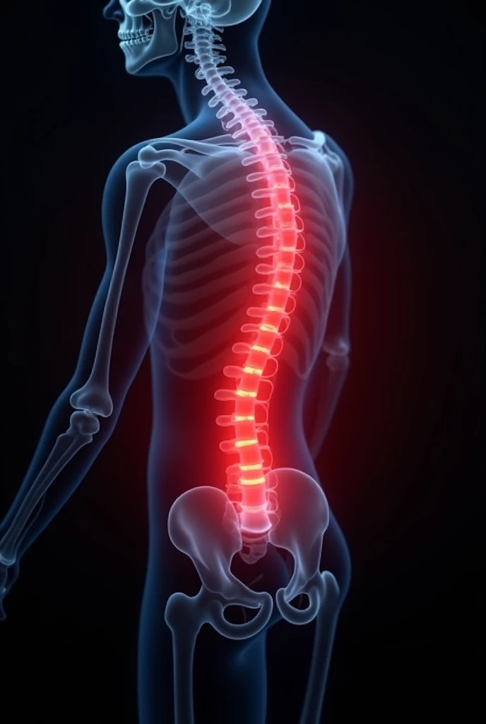 Rear view of a person suffering from sciatica
