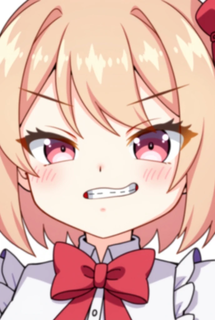 sucking a wiener、White meat juice overflows from the sausage、Ecstatic look、of desire、greed、Blushing face、excited、maidennurse、teens girl
