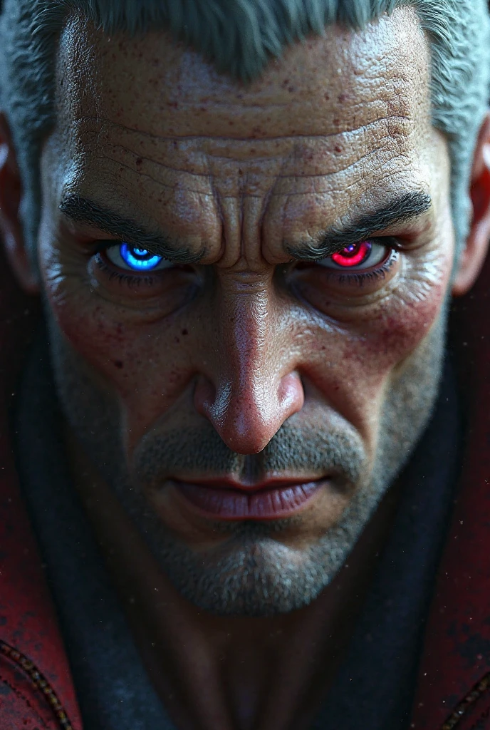 a man face, city, best quality, masterpiece,ultra detailed, , highly detailed,hyper-detailed, beautifully color-coded, intricate detail, beautifully color-graded, Tilt Blur, white balance, 32k, super resolution , Backlight, Natural Lighting, Cinematic Lighting, Accent Lighting, , ultra photorealistic,, 8K, ambient occlusion,<lora:ROBOZOMBIE:0.8>