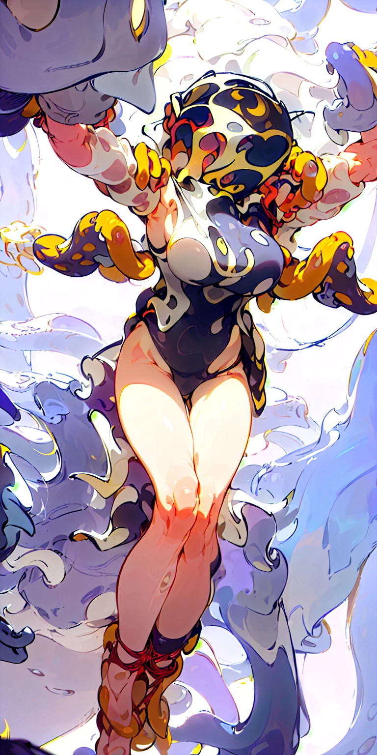 (masterpiece,top quality,best quality,official art,beautiful and aesthetic:1.2),((1 girl:1.4)),extreme detailed,(joshua middleton comic cover art:1.1),(Action painting:1.2),(concretism:1.2),(hypermaximalistic:1.5),(colorful:1.1),highest detailed,((droptear large_breasts:1.35)),(Action painting on body and face:1.2),(18 years old young girl),((fair and white skin)),(splash art),tonka,(full_body:1.2),(colorful flowers tattoos all over the body),theater dance scene,skinny,(one-piece skin-tight garment),(sexual suggestiveness:1.35),tiny high and light color bikini,best lighting,