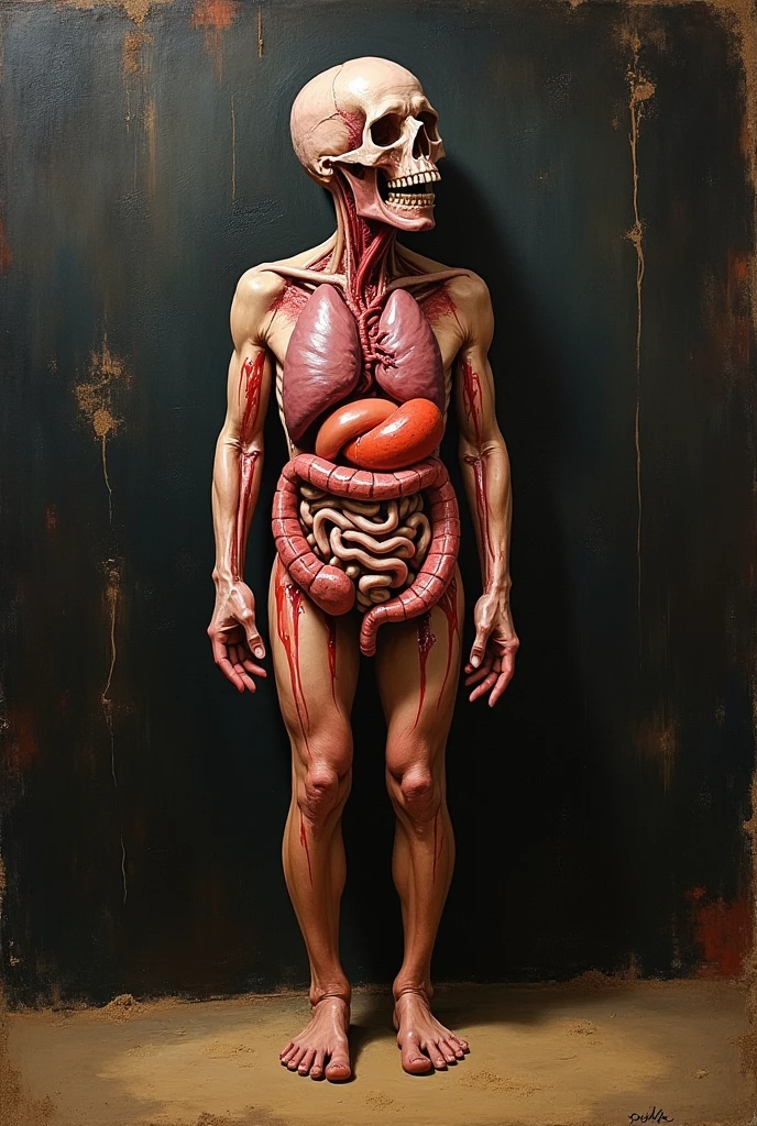 A dissected digestive system