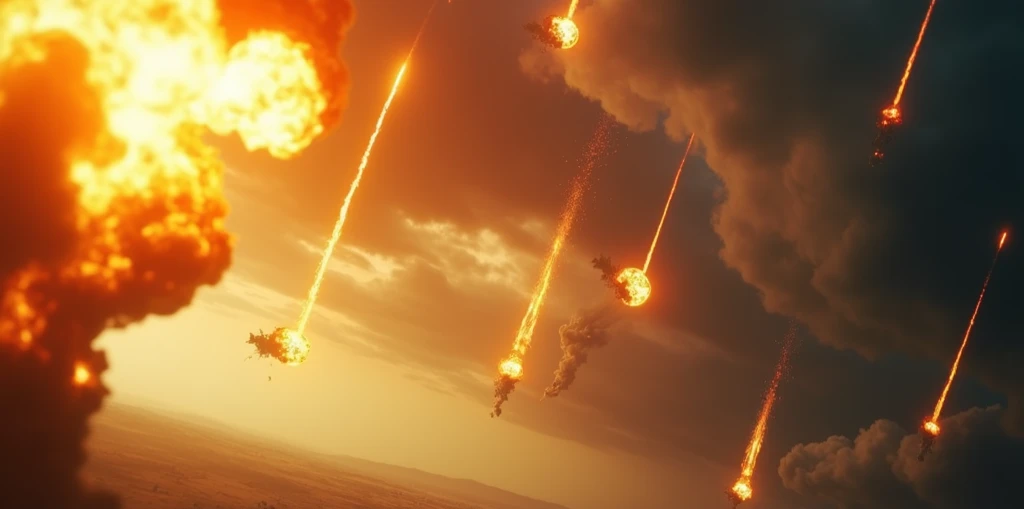 Explosion of nuclear bomb in the city. end of world illustration. Nuclear war threat concept