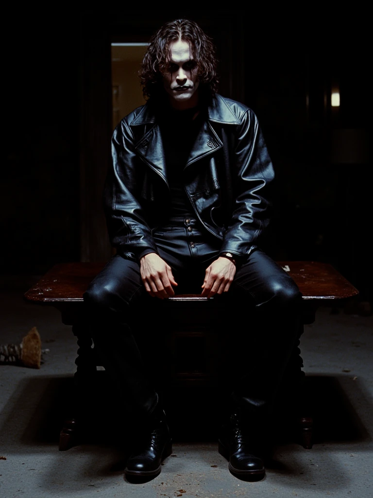 Handsome gothic guy, 18 years old, black hair, rock style, gothic boots, fullbody, with tattoos on his arms, cemetery background