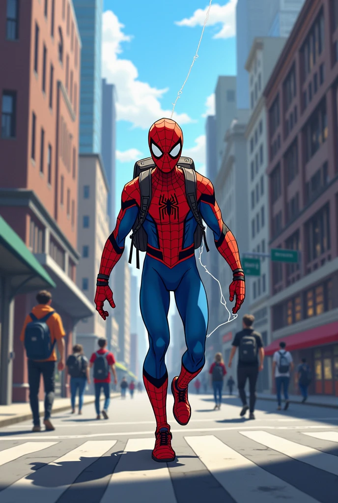 Homem-aranha, lutando contra o venom na cidade. (best angle) , (lindo)
