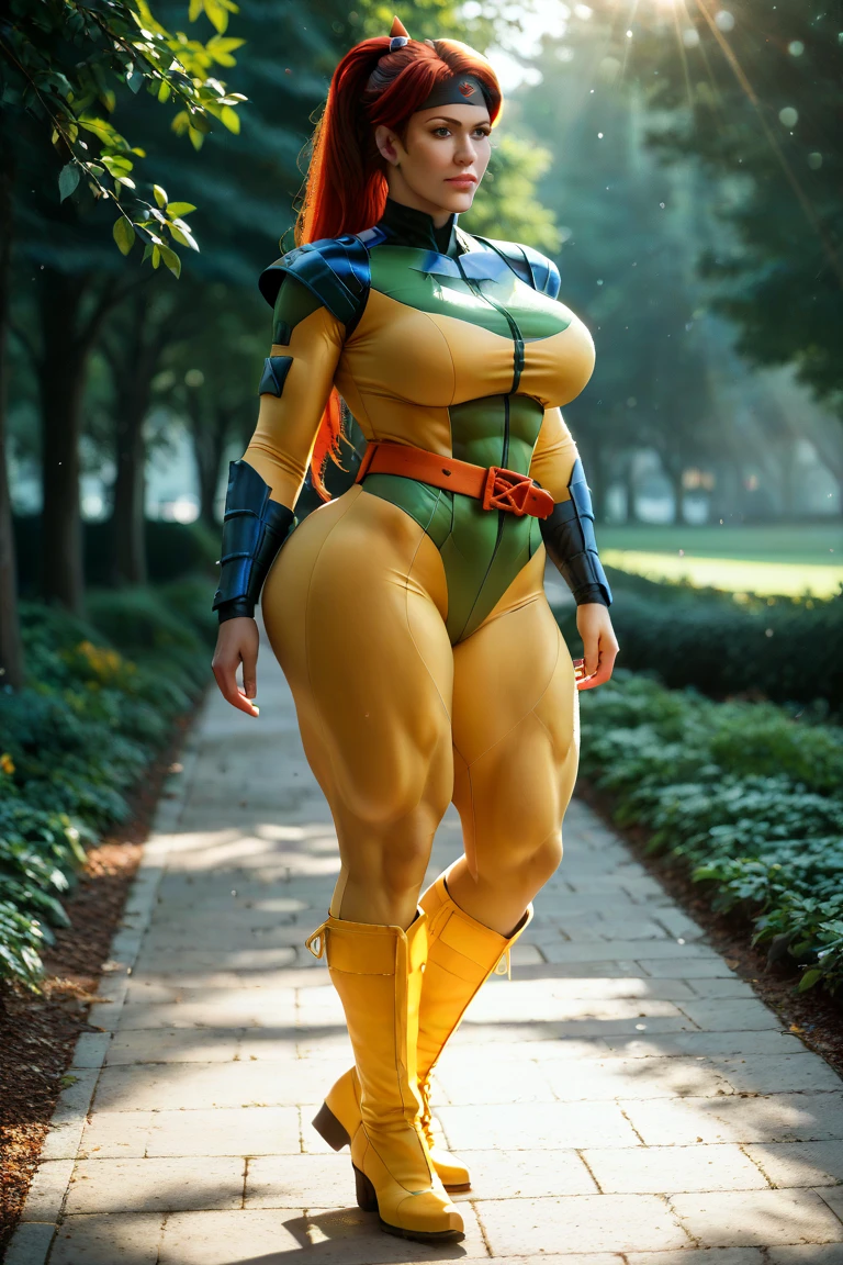 woman, agfc, (bodybuilder:1.1), <lora:agfc-v2:1>, (frog suit:1.3), swamp, 1girl
