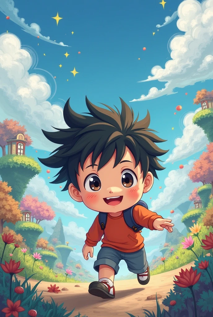 1. "Um lindo dia de sol, The little hero plays superpowers in the garden!"
2. "Com um sorriso travesso no rosto, The little hero prepares for a new adventure!"
3. "with arms outstretched to the sky, The little hero flies through the air, imagining being a bird."
4. "with a curious expression, The little hero explores an enchanted forest in search of hidden treasures."
5. "Com um olhar valente, The little hero faces an imaginary villain, determinado a proteger o mundo!" --auto