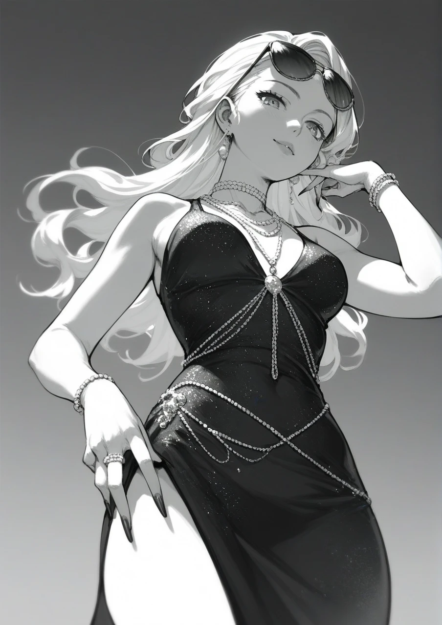 ((masterpiece), best quality, high quality, professional quality, highly detailed, highres, perfect lighting, natural lighting), coloring page, b&w, line art, Make a top-notch, highly detailed illustration, (  wearing  Sweater leggings ), Goddess, Average Height, Wide Hips, Triangular Face, Dark Skin, Golden Blonde Hair, teal Eyes, Narrow Nose, Thin Lips, Receding Chin, Shoulder-Length Hair, Thick Hair, Lace Braid, soft breasts, Hoop earrings, mauve matte lipstick, Realist Art, Captivating, Fire,Lilac Sequin Bra and Pant Set, Slim, Round Face, Ebony Skin, Straight Nose, Pouty Lips, Sharp Chin, Pink satin lipstick, barrette, dark brown Kinky Hair Medium-Length Hair Braids, mansion or estate, graphic light, direct