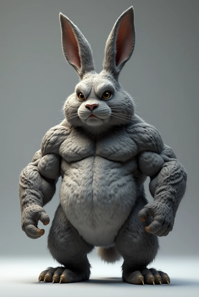 The rabbit has a lot of muscles and is macho