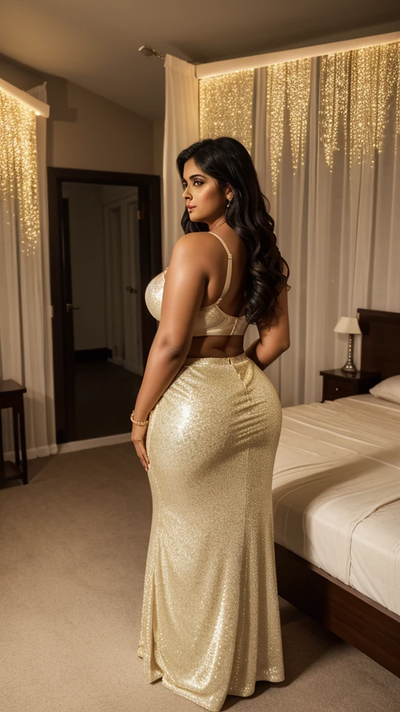 Indian women,30 year old,she is an doctor,pretty face,big and voluptuous breasts, gigantic and enormous butt, thickest thigh,huge knockers,widest hips, lowest waist,slim tummy, bimbo and hourglass figure,wearing high skin revealing harem slave Belly dance dress,with black stockings, wearing gold jewellery and gold waist chain,dancing at the public road