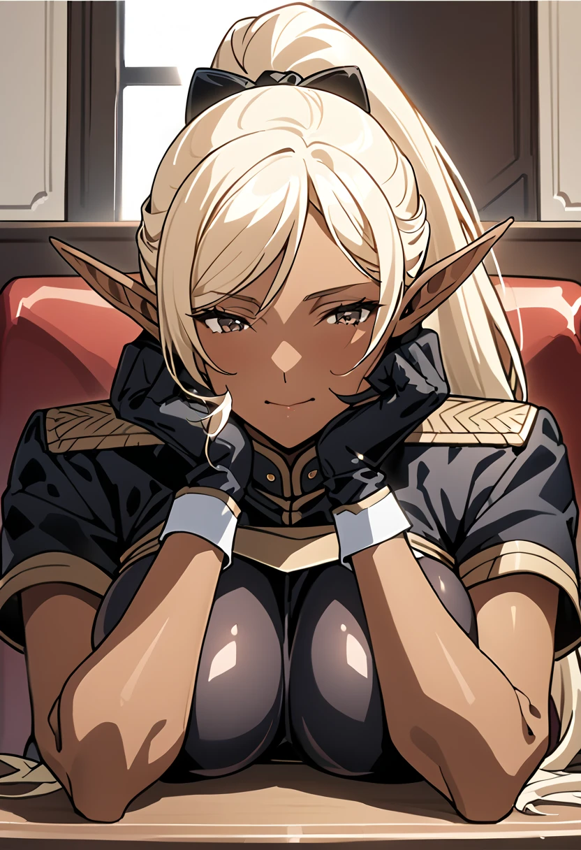 dark elf pirotess black skin white hair