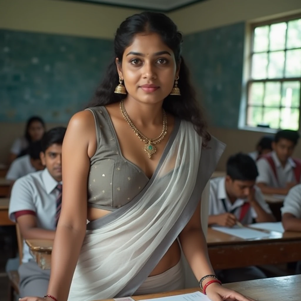 indian teacher in saree