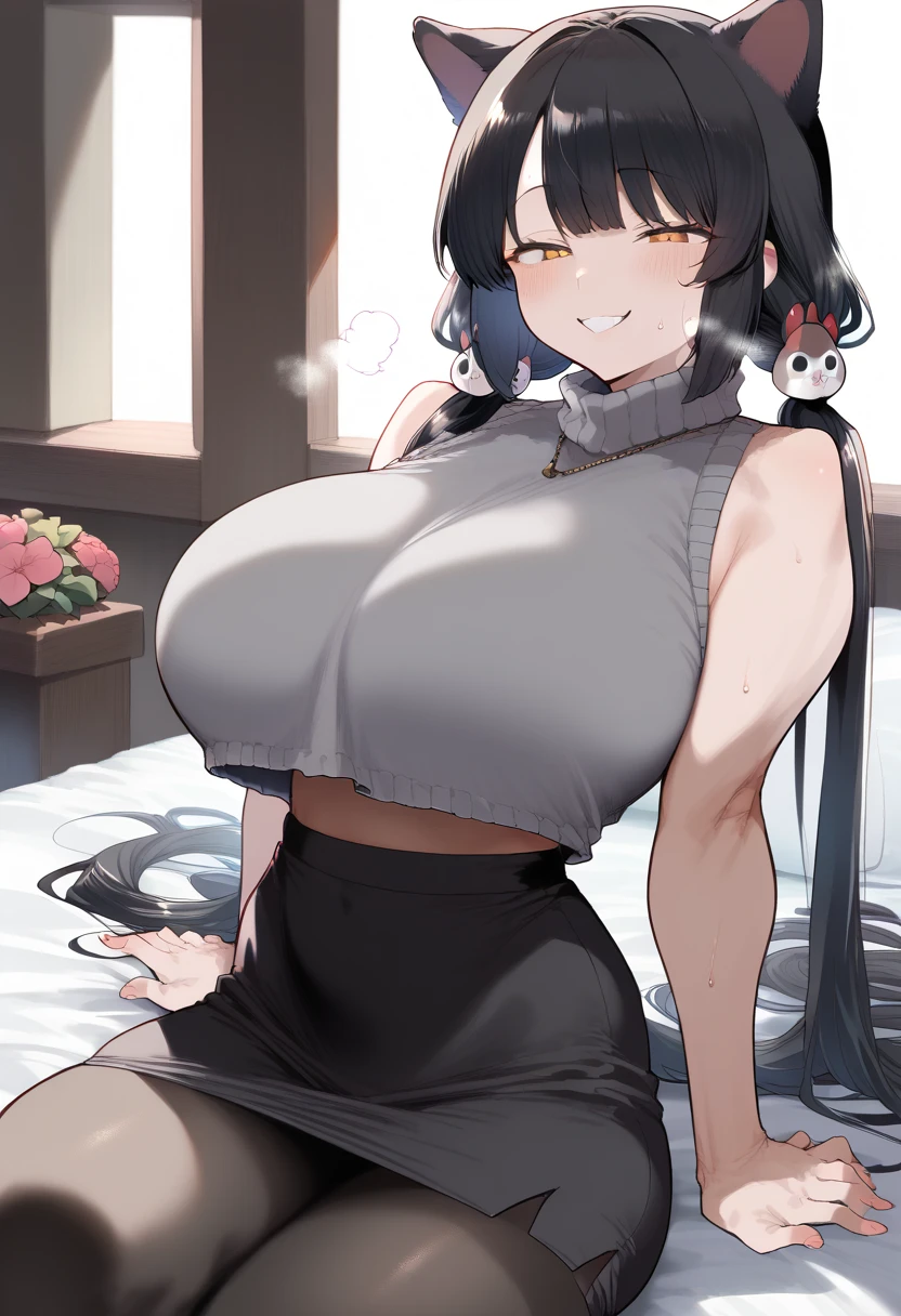 (masterpiece, 最high quality, 超High resolution, Very detailed), (Realistic:1.1, photoRealistic:1.4), Perfect illustration, Perfect lighting,Hair in perfect detail, Perfect and detailed face, Perfect collarbone, Perfect body,Juicy breasts, Perfect Thighs, Beautiful feet, View your viewers, 1 Girl,Perfect Face, (Perfect Anatomy, Anatomically correct), Symmetrical face、((Shiny Hair)),Sexy Body、(masterpiece),(最high quality：1.3),8k,Very clear,(Ultra-realistic),,Captivating woman,(high quality, High resolution, Fine details), Realisticなスタイルの女性,Juicy breasts、One perfect woman、Perfect Face、Symmetrical face、Baby Face、((Large Breasts))、Cleavage、belly button、blush、((Juicy lips))、Cowboy Shot、((Black hair tied back))、((Large, double-set black eyes、Long eyelashes))、((Red makeup))、((Sweaty body))、(((Tank top)))、(((Tight leggings)))、(indoor)