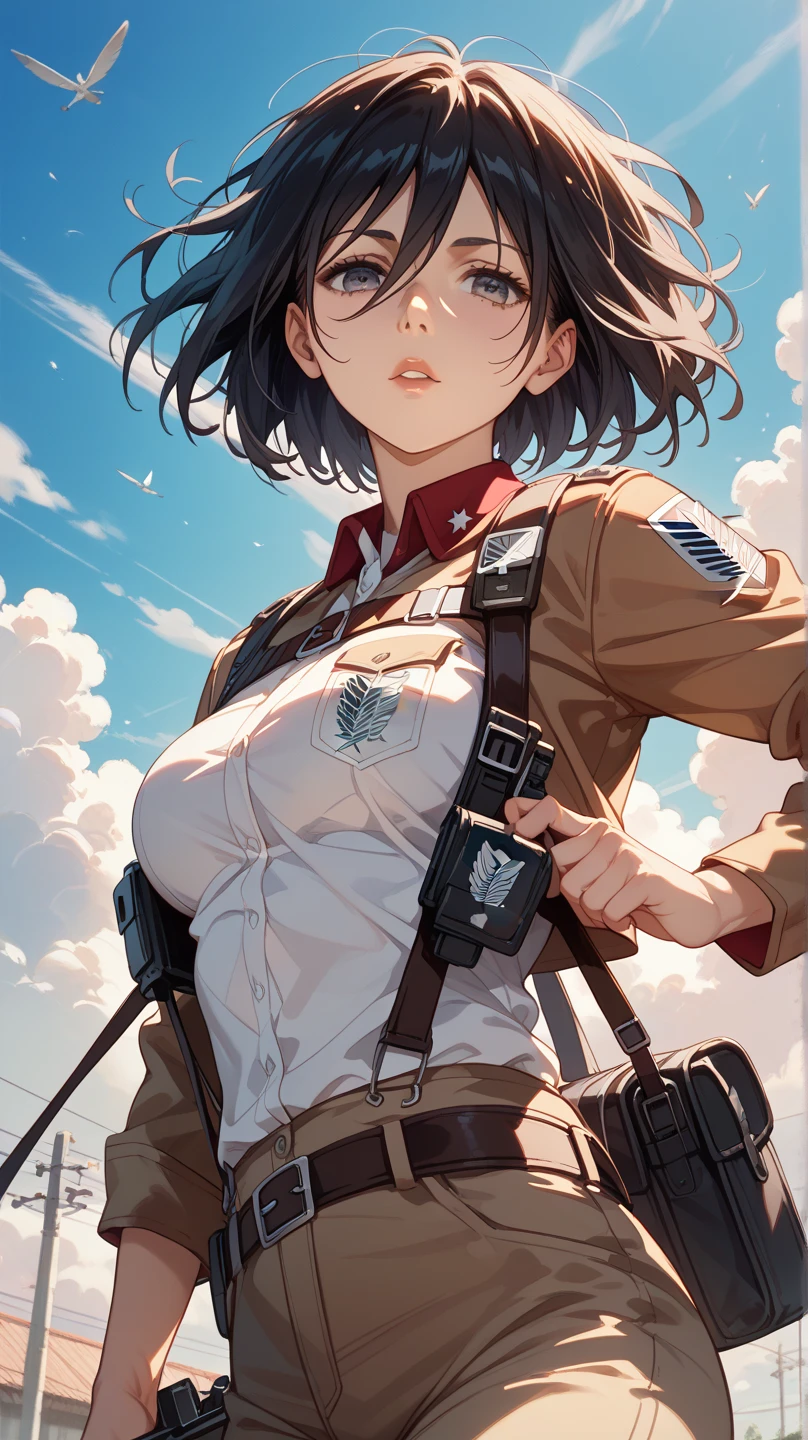 score_9, score_8_up, score_7_up, score_6_up, score_5_up, score_4_up,(best quality, masterpiece, high resolution:1.2),girl,mikasa ackerman, shingeki no kyojin,soft fingering,standing,erotic pose,necktie,(in lake:1.1), embarrassed,cute face,shy, fine detailed face, petite, soft, blush,realistic skin texture, pussy,perfect body,short hair,black hair color,steam,elegant,wet,passionate,chilled,sleepy,dreamy,expressive eyes, gloomy, muted colors,dark fantasy,gothic art,red color guide,dominant colors black and red,  horror \(theme\),medieval, unsettling ,absurdes,surreal,impressionism, mysterious,( night:1.3),night sky,darkness,reflections,foggy, magnificent, detailed,  professional work, poignant atmosphere, absolutely outstanding,realistic, detailed,illustration,painted in high resolution,artistic,erotic,award-winning concept art,abycrimviso,suspenseful,hauntingly captivating,close-up,zoomed,dramatic,(nsfw,uncensored:1.1),perspective,ground level shot,
 <lora:xl_more_art-full_v1:0.2>
 <lora:abycrimviso:0.9>