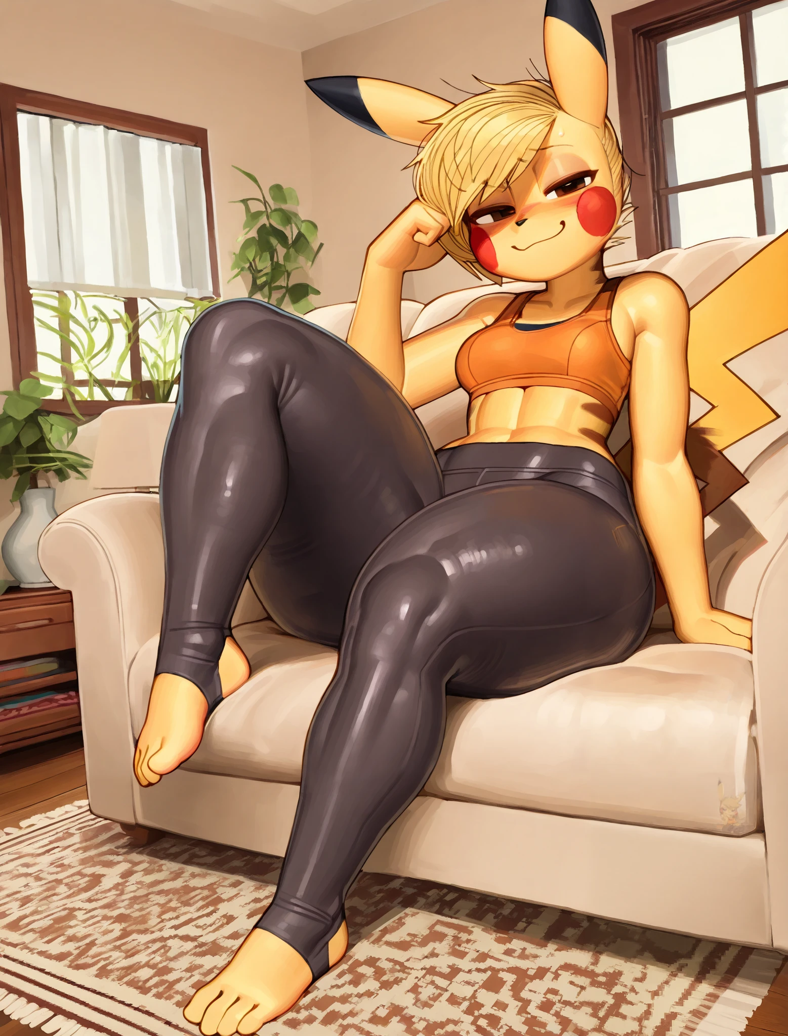 (4K,8k,best quality,meticulous details,Delicate light,Delicate short hair)(wet fur 1.4)Tiger cubs,white hair,dark blue pupils,there's something strange,surprise,touch your face,black shorts,Big blue striped tail,Little fresh,sit on the grass,Shota,Pink ankle ring,Pink bracelet,Pink leg rings,Pink collar