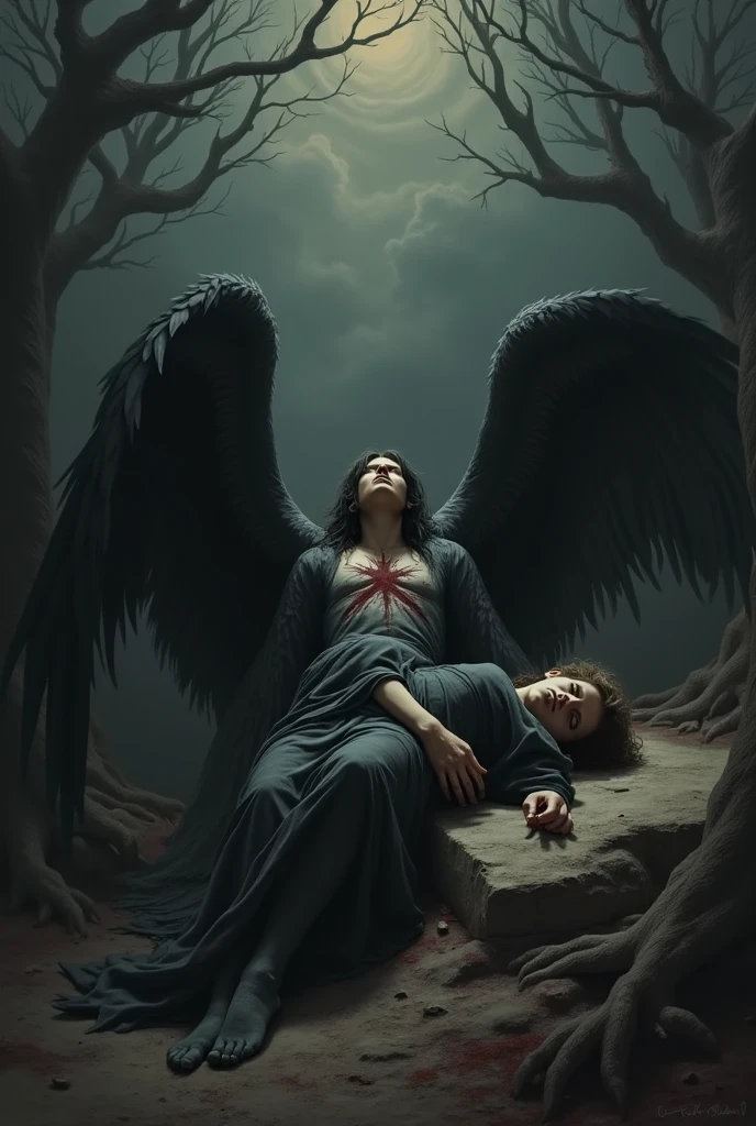 Death with aspect , dark and Machiavellian , killing an angel
