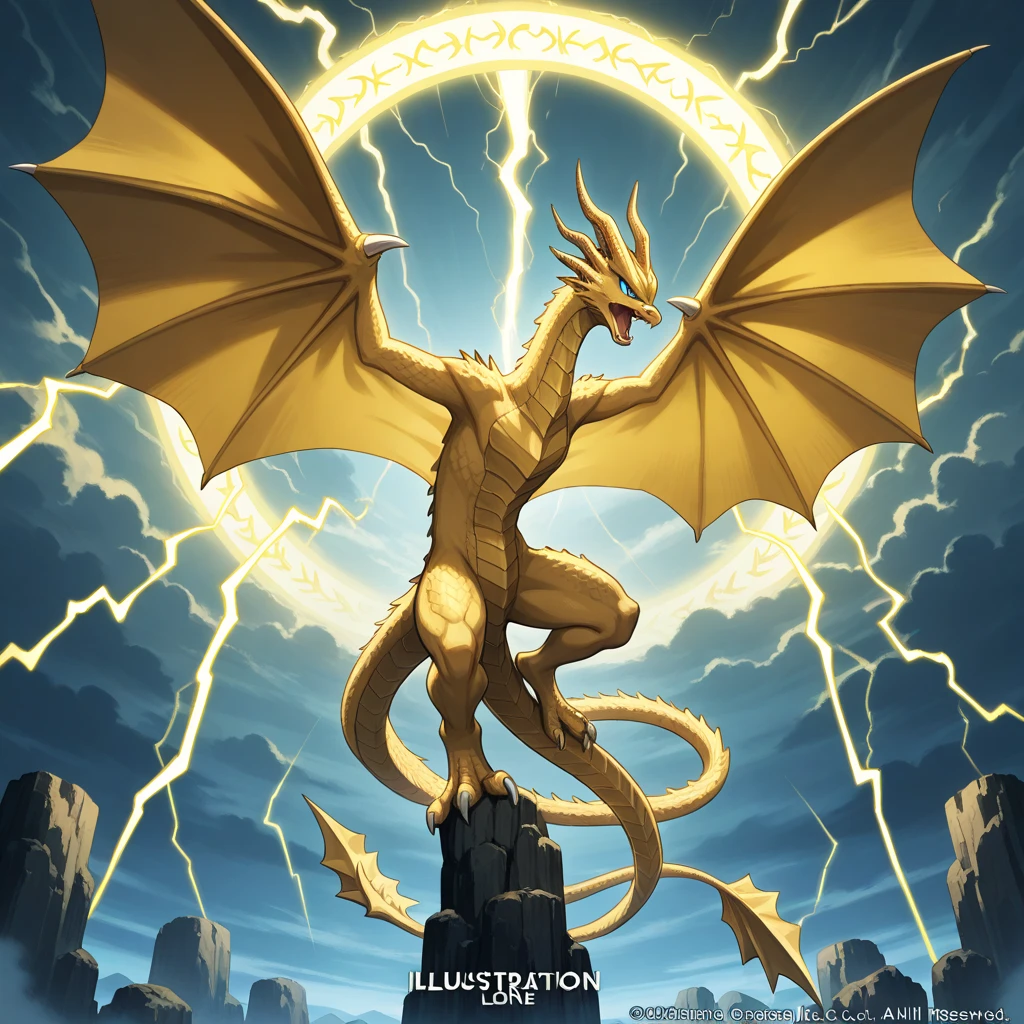 Golden Dragon、Shenlong、Aura of Gold,Looking into the camera、Look at this、Background gold、Floating in the clouds、looking at the camera