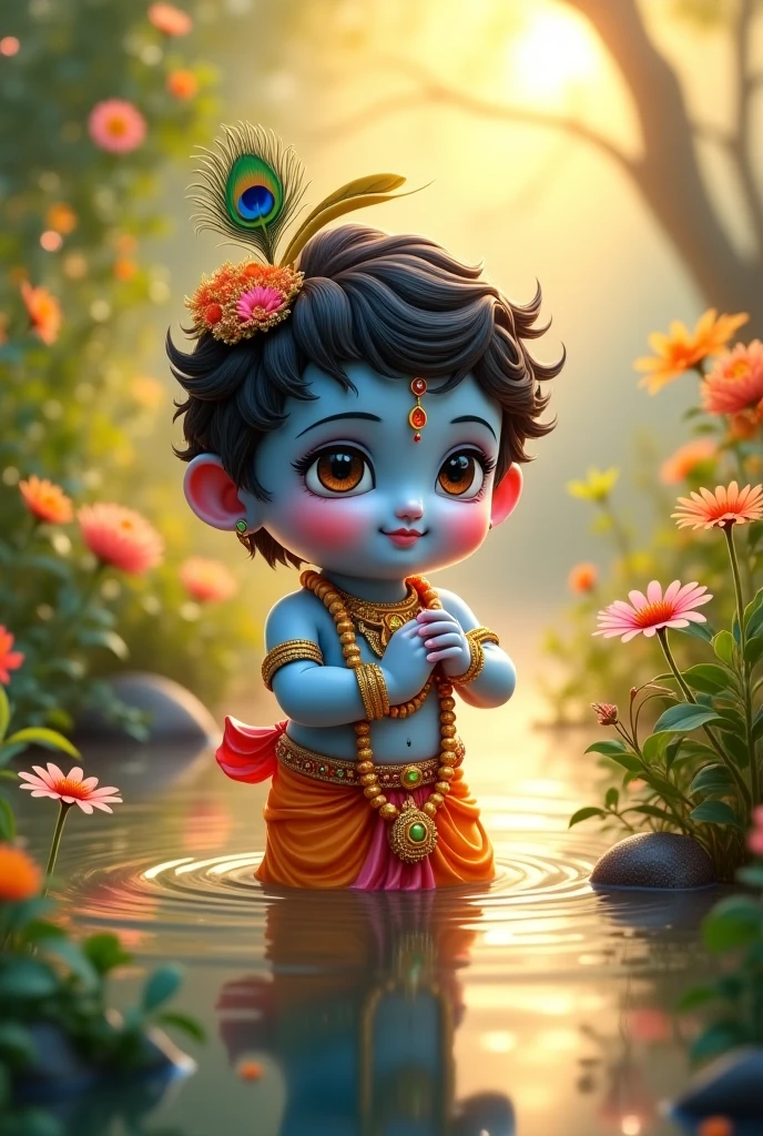 Small cute lord Shiva with river