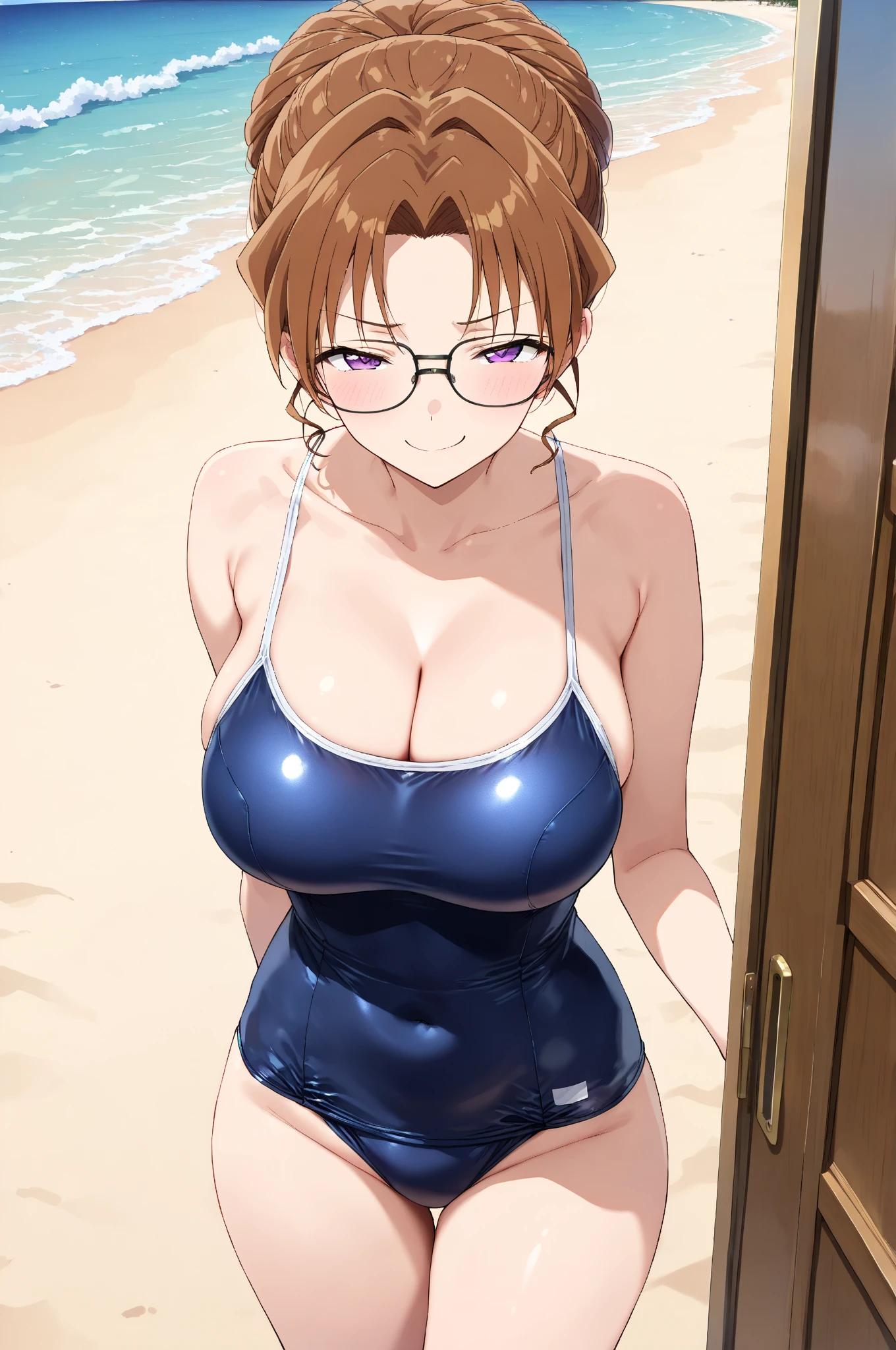 masterpiece,high quality, 8k, solo,outdoors,
smile,
KugisakiNobara, jujutsukaisen, 1girl,
swimsuit, lewd, blushing, perfect big thighs