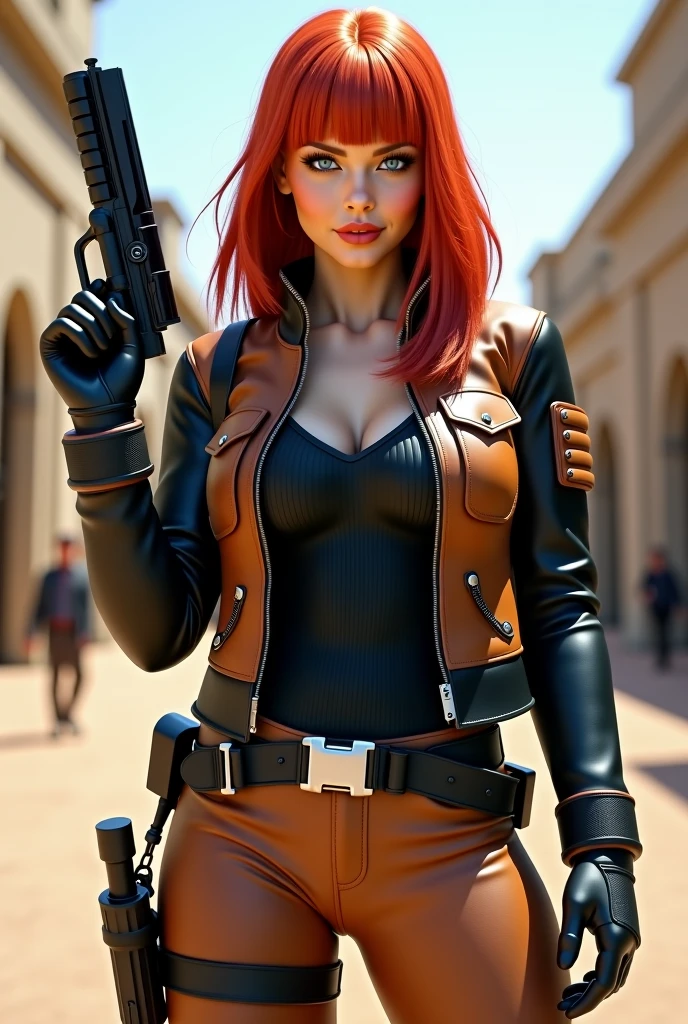 Karen Gillan, cowboy shot