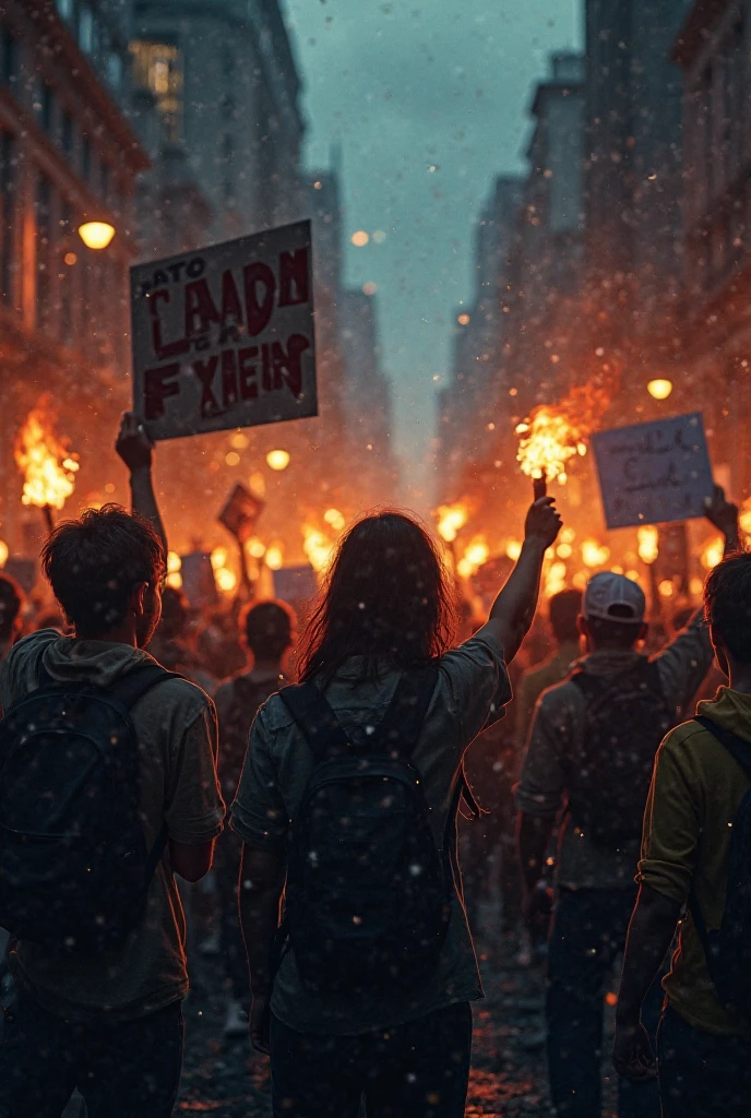 You can put people protesting in the dark