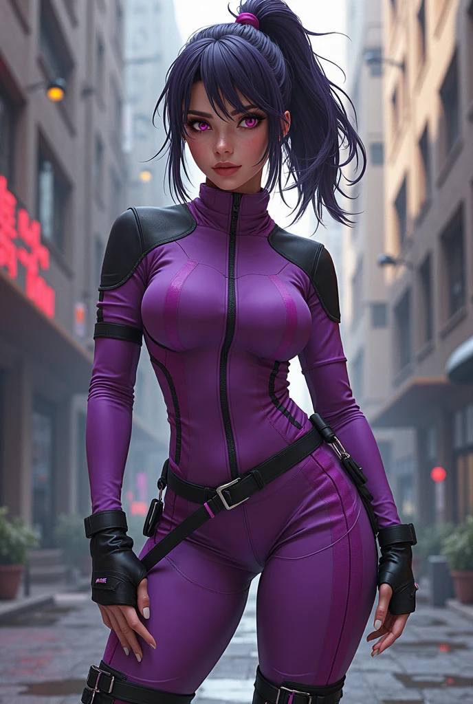 Ninja woman,fight position, girl in batte position, girl fighting with a katana, ninja suit, fighting, counter dive, tight nipples, girl with beautiful Asian face, rainbow hairs, arched girl, HD, full details, Ray tracing, high quality, verry detailed picture, HD, full details, high quality, upscale HD, beautiful picture, perfect girl, colored lights effects arround the girl, colored lights effects on the girl, 