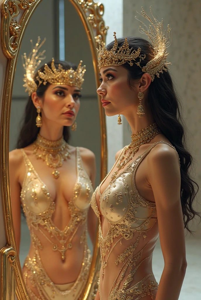 A strikingly enchanting 4D "astawan" with elegant gold filigree, showcasing flawless classical typography,subtly illuminated by vivid magenta lotus blossoms,rose and gold peacock feathers,exuding timeless sophistication.Sparkling crystal beads cascade down, infusing an exquisite touch of glamour and luxury.The monochromatic background artfully contrasts against the opulent accents, magnifying the intricate details.Luminous wisps of ghostly mist encircle the letters.
