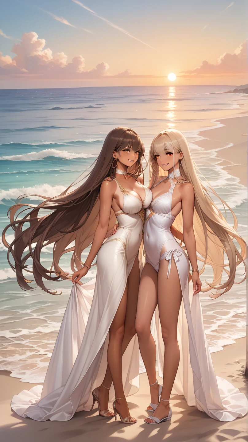 deux femmes en résille posant pour une photo dans une pièce, Angèle Blanc, angelawhite, mannequin pour dulce et gabanna, vêtements en résille, Alena Aenami et Lilia Alvarado, vue complète du corps entrelacée, Latines, empilé, deux filles, cheveux noirs longs et courbés, deux modèles dans le cadre, superbe vue, Très grand, épaisseur variable