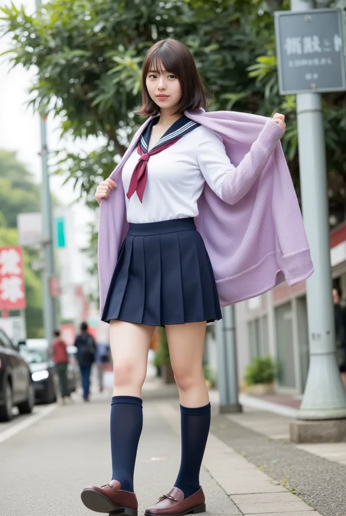 the Extremely Detailed CG Unity 8K Wallpapers、top-quality、ultra-detailliert、​masterpiece、realisitic、Photo Real、extremely detailed cute girl、18year old、(High school student in Japan uniform)、(((skirt lift by yourself)))、(Lifted by yourself)、panties on、panties focus、red blush、cparted lips、looking at the viewers、Semi-body shot、(Large crowds)、(Crowded lampposts)、、(Japan high school uniform and designated shoes)、(Dark blue blazer:1.2)、(short plaid skirt:1.5)、(White shirt for students)、 (neck tie:1.2)、(light brown random hair)、(See-through wet white panties:1.5)、(cammel toe)、(Black loafers:1.5)、(beauitful face:1.3)、(perfectly proportions:1.2)、(Long feet:1.2)、(small tits:1.3)、(Panties can be seen from under the skirt:1.3)、(Textured skin)、