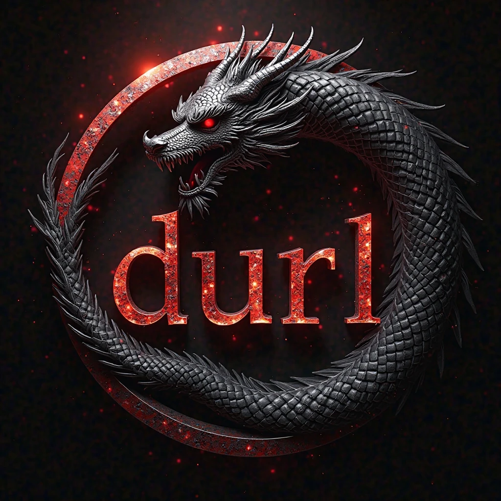 Name XUXU font with dragons and fire In the dark