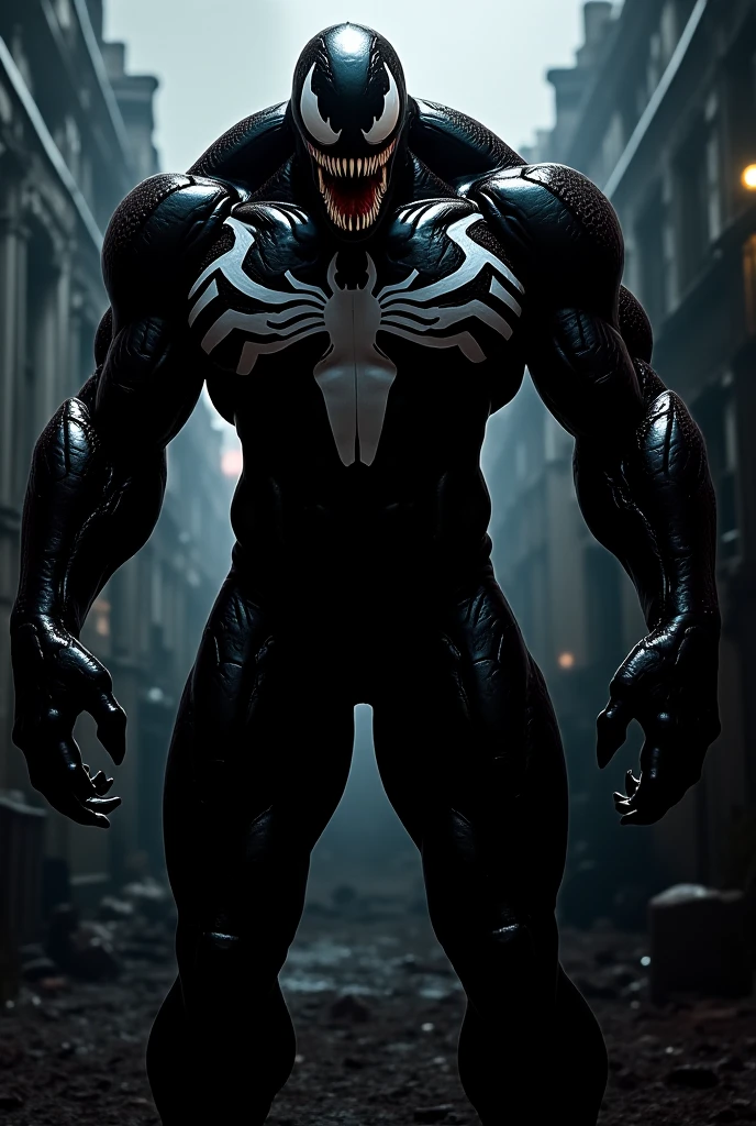 a highly detailed and muscular male venom/symbiote character, extremely detailed and realistic buttocks, 8k, photorealistic, dramatic lighting, cinematic, concept art style, dark moody colors, pelvic curtain, Anatomically Correct, High Details, UHD, sfw