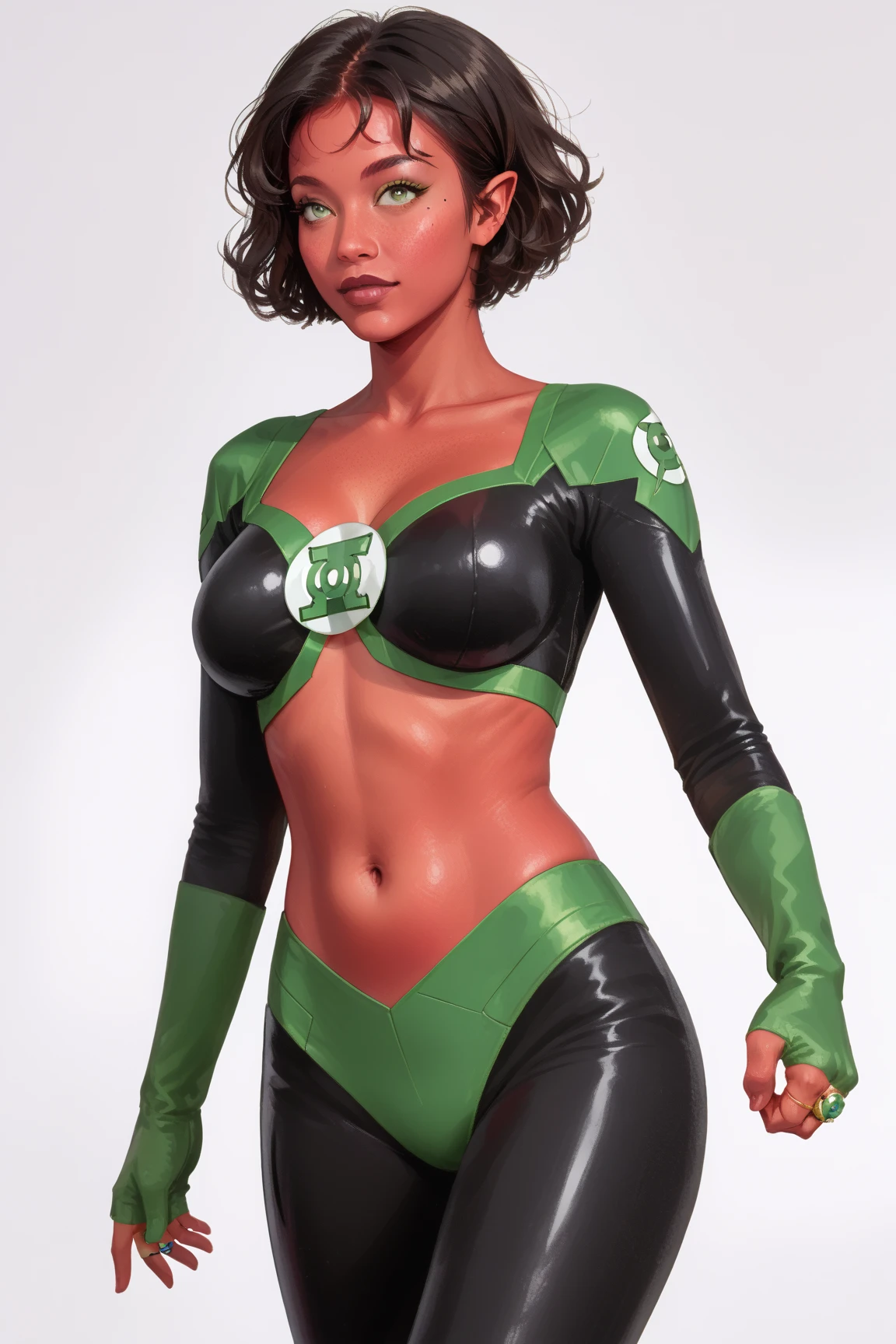 katmatui, red skin, bodysuit, gloves, boots, short hair, ring, pointy ears
Collarbone, midfriff, navel
katmatui, red skin, bodysuit, gloves, boots, short hair, ring, pointy ears, Collarbone, midfriff, navel, sexy, big round breasts, breasts appart, curvy body, curvy legs, low angle, semi realistic art style, semi realistic, real skin,
body freckles,mole,
