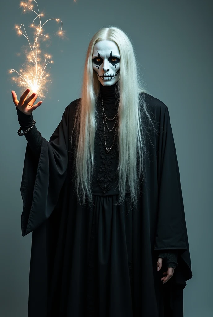 A ghostly figure of the ringmaster, grinning wickedly, with a top hat and a cane, shrouded in smoke.